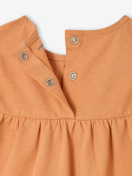 Embroidered short-sleeved T-shirt for baby girls old rose - vertbaudet enfant 