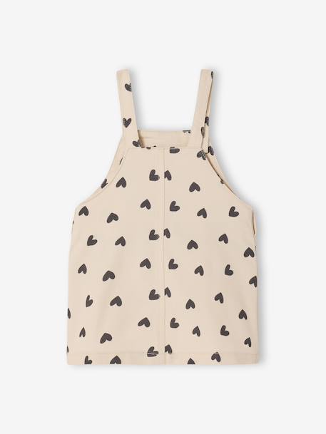 Baby girl's heart dungaree dress ecru - vertbaudet enfant 