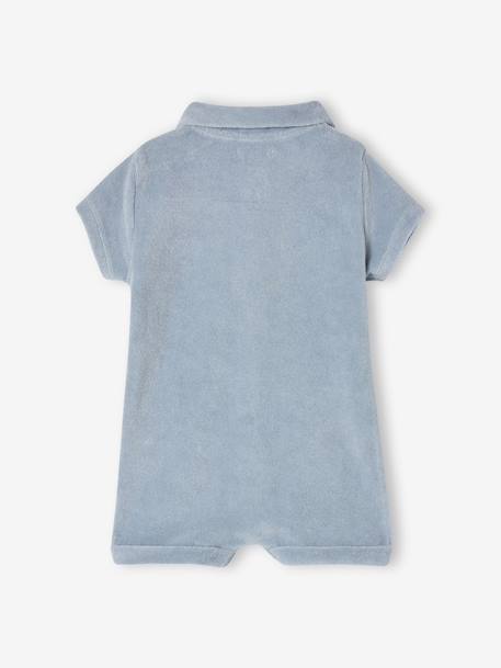 Baby Towelling Playsuit sky blue - vertbaudet enfant 