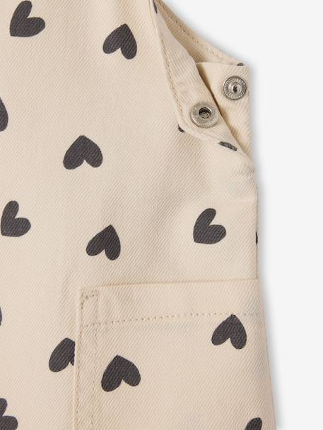 Baby girl's heart dungaree dress ecru - vertbaudet enfant 