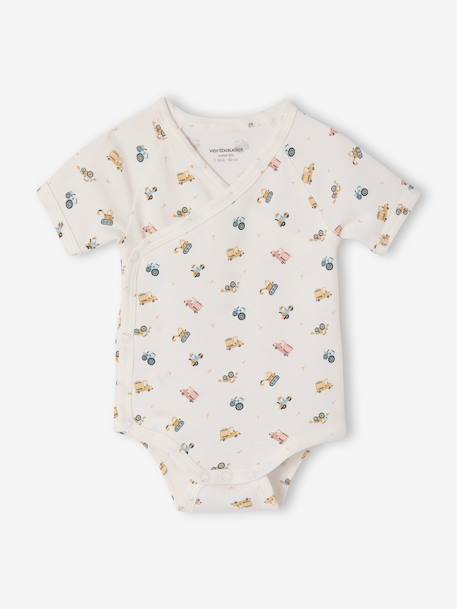 Pack of 5 newborn bodysuit tractor organic cotton tomato red - vertbaudet enfant 