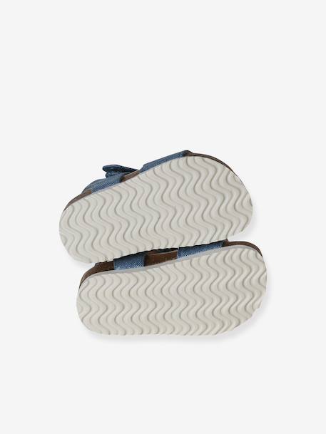 Textile baby sandals with hook and loop straps denim blue - vertbaudet enfant 