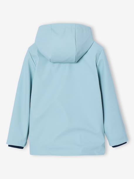 Hooded rain coat with multiple pockets aqua green - vertbaudet enfant 