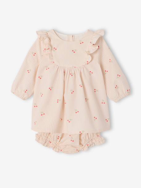 Set of 2 dress and bloomer with cherries ecru - vertbaudet enfant 
