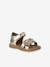 Leather touch-fastening sandals for babies gold - vertbaudet enfant 
