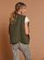 Adaptive Padded Jacket with Kangaroo Panel in Cotton Gauze for Maternity & Post-Maternity by ENVIE DE FRAISE ecru+khaki - vertbaudet enfant 