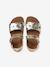 Open leather flower sandals gold - vertbaudet enfant 