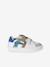 Baskets enfant garçon cuir à scratchs écru+lot blanc+lot bleu - vertbaudet enfant 