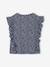 Girl's short-sleeved t-shirt with frills navy blue+sage green - vertbaudet enfant 