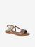 Sandales cuir fille Light gold+marron+marron imprimé+turquoise - vertbaudet enfant 