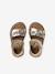 Leather touch-fastening sandals for babies gold - vertbaudet enfant 