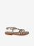 Girls' leather touch-fastening sandals gold - vertbaudet enfant 