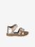 Leather touch-fastening sandals for babies gold - vertbaudet enfant 