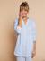 Pyjamas for Maternity in Cotton Gauze, ENVIE DE FRAISE ecru+striped blue - vertbaudet enfant 