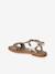 Sandales cuir fille Light gold+marron+marron imprimé+turquoise - vertbaudet enfant 