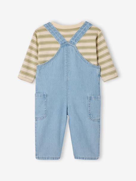 Boys' dungaree set sage green - vertbaudet enfant 