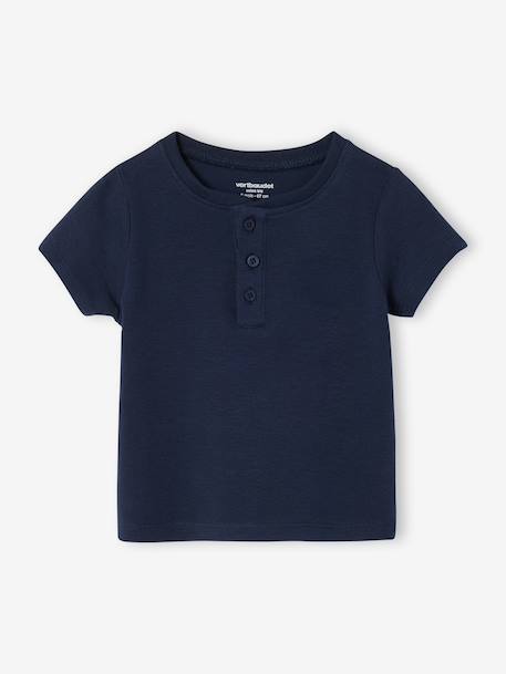 Customisable short-sleeved polo shirt navy blue - vertbaudet enfant 