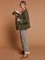 Adaptive Padded Jacket with Kangaroo Panel in Cotton Gauze for Maternity & Post-Maternity by ENVIE DE FRAISE ecru+khaki - vertbaudet enfant 