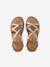 Girls' leather touch-fastening sandals gold - vertbaudet enfant 