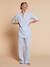 Pyjama grossesse 2 pièces en gaze de coton écru+rayé bleu - vertbaudet enfant 
