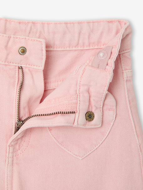 Girl's wide-leg trousers with heart pockets pale yellow+rosy - vertbaudet enfant 