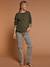 Adaptive Padded Jacket with Kangaroo Panel in Cotton Gauze for Maternity & Post-Maternity by ENVIE DE FRAISE ecru+khaki - vertbaudet enfant 