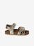 Open leather flower sandals gold - vertbaudet enfant 