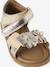 Leather touch-fastening sandals for babies gold - vertbaudet enfant 