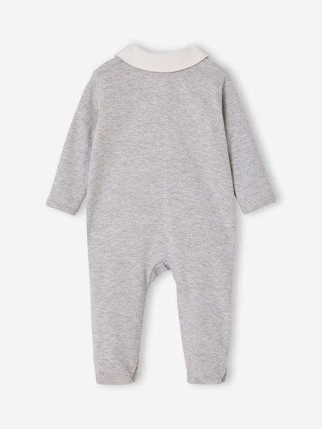 Sleepsuit in organic cotton marl grey - vertbaudet enfant 