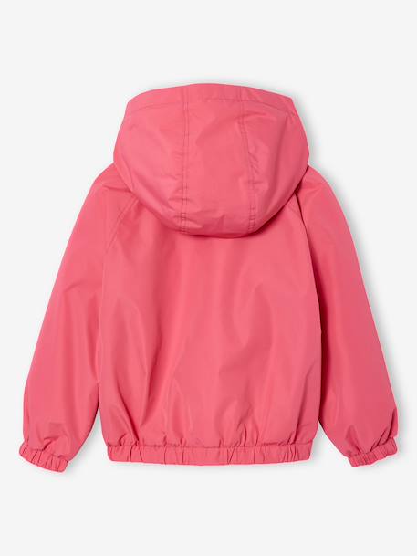 Coupe-vent fille à capuche doublé sherpa rose - vertbaudet enfant 