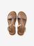 Sandales cuir fille Light gold+marron+marron imprimé+turquoise - vertbaudet enfant 