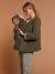 Adaptive Padded Jacket with Kangaroo Panel in Cotton Gauze for Maternity & Post-Maternity by ENVIE DE FRAISE ecru+khaki - vertbaudet enfant 