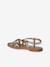 Girls' leather touch-fastening sandals gold - vertbaudet enfant 