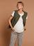 Adaptive Padded Jacket with Kangaroo Panel in Cotton Gauze for Maternity & Post-Maternity by ENVIE DE FRAISE ecru+khaki - vertbaudet enfant 