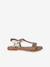 Sandales cuir fille Light gold+marron+marron imprimé+turquoise - vertbaudet enfant 