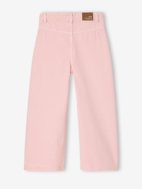 Girl's wide-leg trousers with heart pockets pale yellow+rosy - vertbaudet enfant 