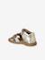 Leather touch-fastening sandals for babies gold - vertbaudet enfant 