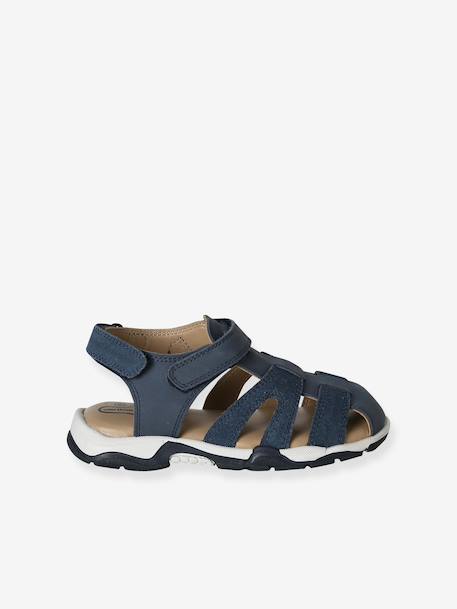 Boys' leather buckle sandals set blue - vertbaudet enfant 