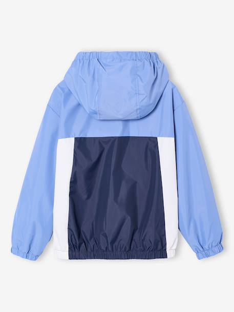 Colourblock windbreaker jacket for boys aqua green+khaki+medium blue - vertbaudet enfant 