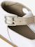 Baby girl's leather Mary Janes with buckle iridescent beige+white - vertbaudet enfant 