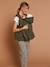 Adaptive Padded Jacket with Kangaroo Panel in Cotton Gauze for Maternity & Post-Maternity by ENVIE DE FRAISE ecru+khaki - vertbaudet enfant 