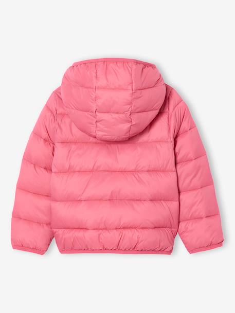Doudoune fille légère à capuche marine+rose+vert de gris+vieux rose - vertbaudet enfant 