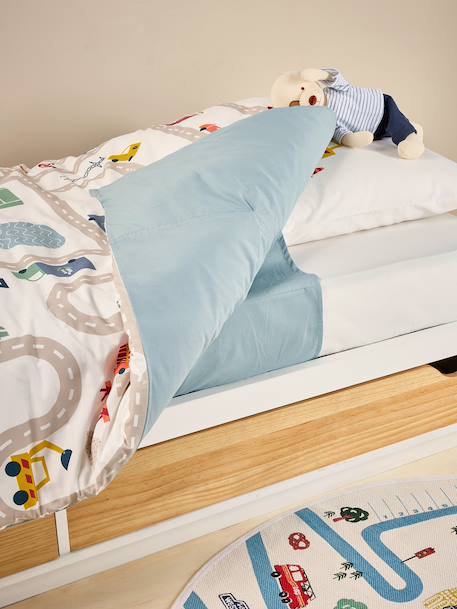 Magicouette CIRCUIT VOITURE bedding set, with recycled cotton printed white - vertbaudet enfant 