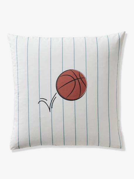 Duvet Cover & Pillowcase Set with Recycled Cotton, BASKETBALL ecru - vertbaudet enfant 
