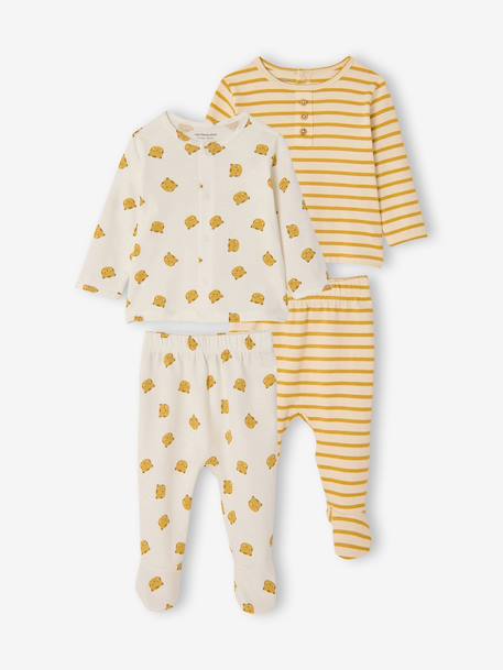 Pack of 2 boys' organic cotton pyjamas yellow - vertbaudet enfant 