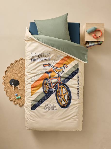 BMX Duvet Cover & Pillowcase Set for Children sandy beige - vertbaudet enfant 