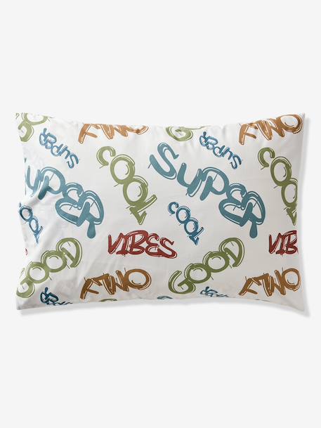 Duvet Cover & Pillowcase Set with Recycled Cotton, BASKETBALL ecru - vertbaudet enfant 