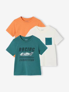 Lot 3 T-shirt manches courtes - vertbaudet enfant Garçon-T-shirt, polo, sous-pull-T-shirt-Lot 3 T-shirt manches courtes
