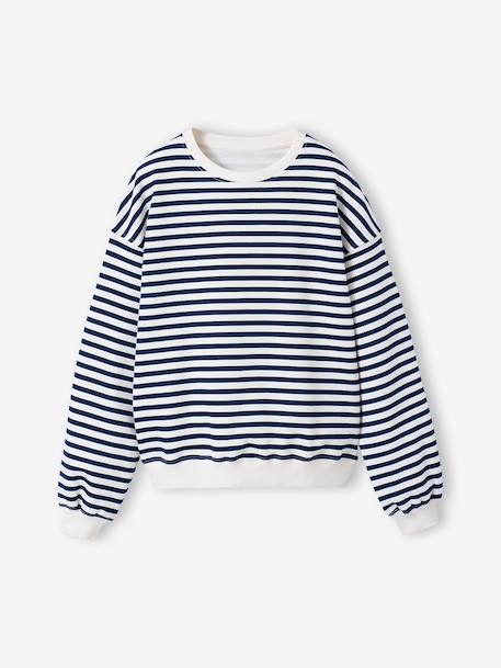 Oversized sweatshirt brown+navy blue+vanilla - vertbaudet enfant 