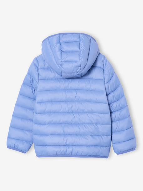 Doudoune garçon légère à capuche bleu moyen+marine+noir+noisette+noix de pécan+olive+rouge+vert émeraude - vertbaudet enfant 